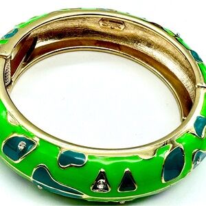 🩵Signed SEQUIN hinged bangle NWOT💚